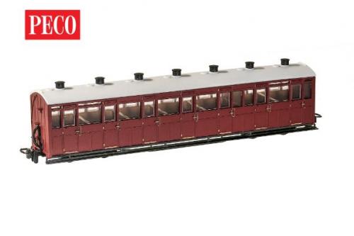 GR-440U Peco OO-9 L&B All Third Coach Unlettered Indian Red